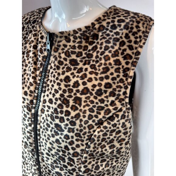 Leopard Print Polyester Reversible Vest With Front Zipper By I.N. Studio M - Picture 8 of 16